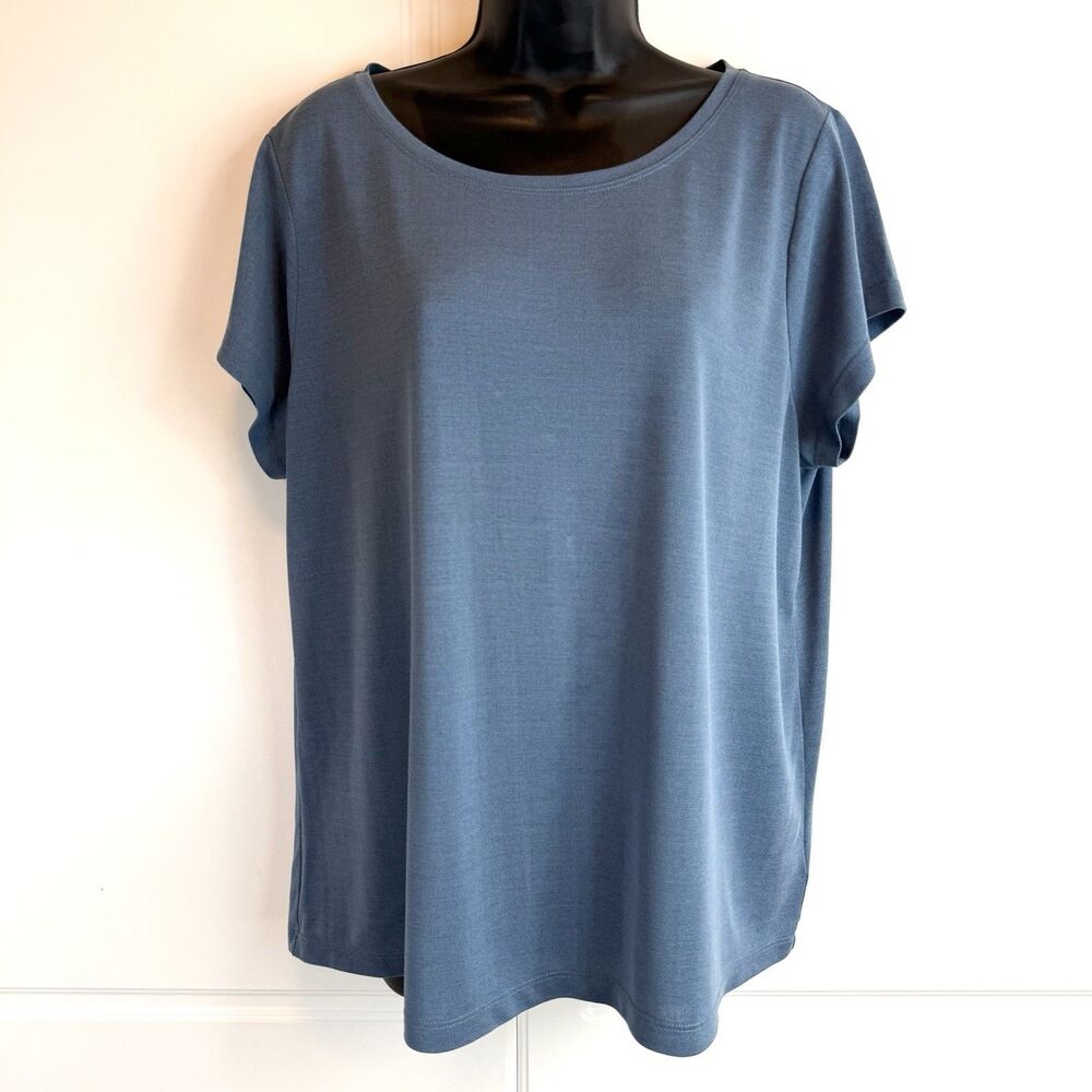 Lauren Ralph Lauren Women’s Size XL Blue Boxy Crew Neck Short Sleeve Modal Blend